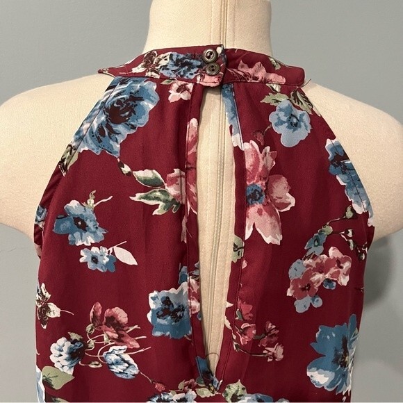 Altar’d State Burgundy & Pink Floral Print Romper Size Small - Picture 6 of 10